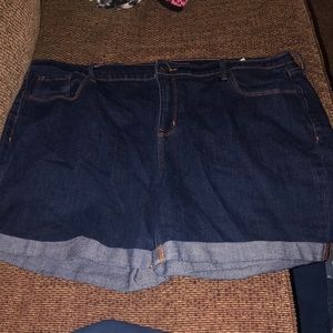 Plus size Women’s dark blue jean shorts